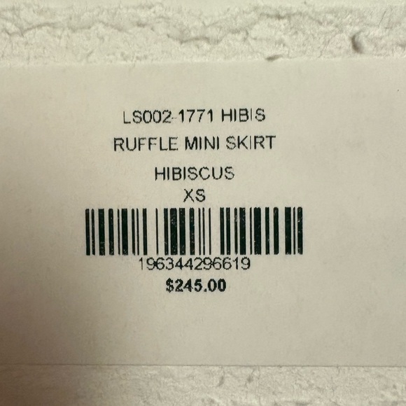 LOVESHACKFANCY Ruffle Mini Heirloom Print Skirt Hibiscus size xs - Picture 5 of 8